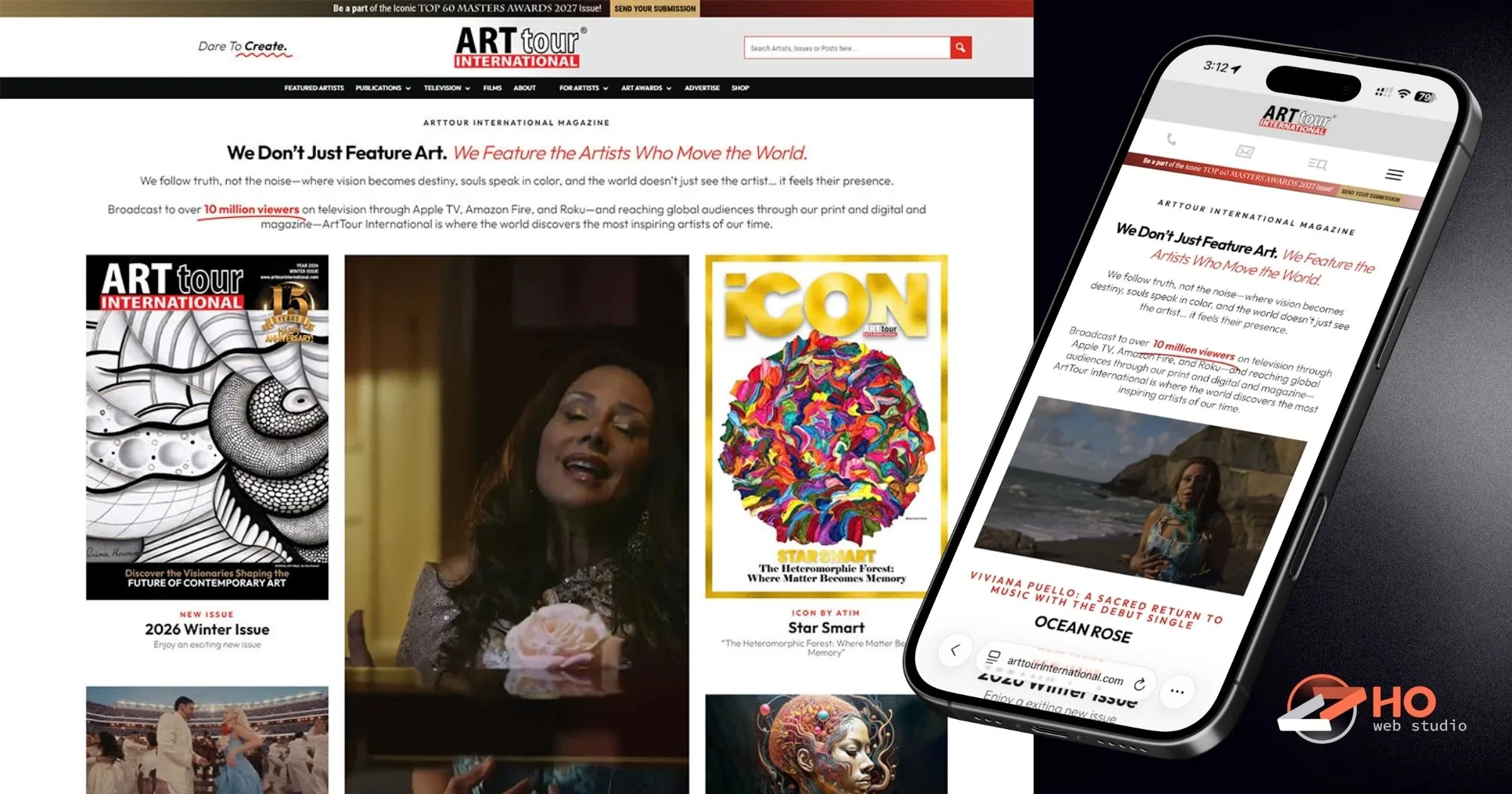 ArtTour Interntional, Diseño web editorial Nueva York, Plataforma multimedia WordPress, Desarrollo web para revistas, UX para galerías de arte, Arquitectura web premium