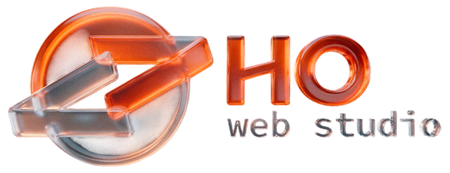 HO Web Studio logo glass web